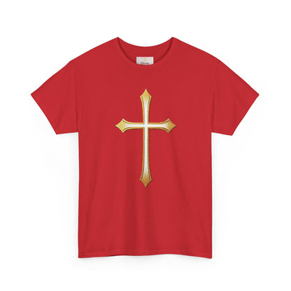 Men’s Gold Cross Tee – Christian Faith-Inspired Apparel