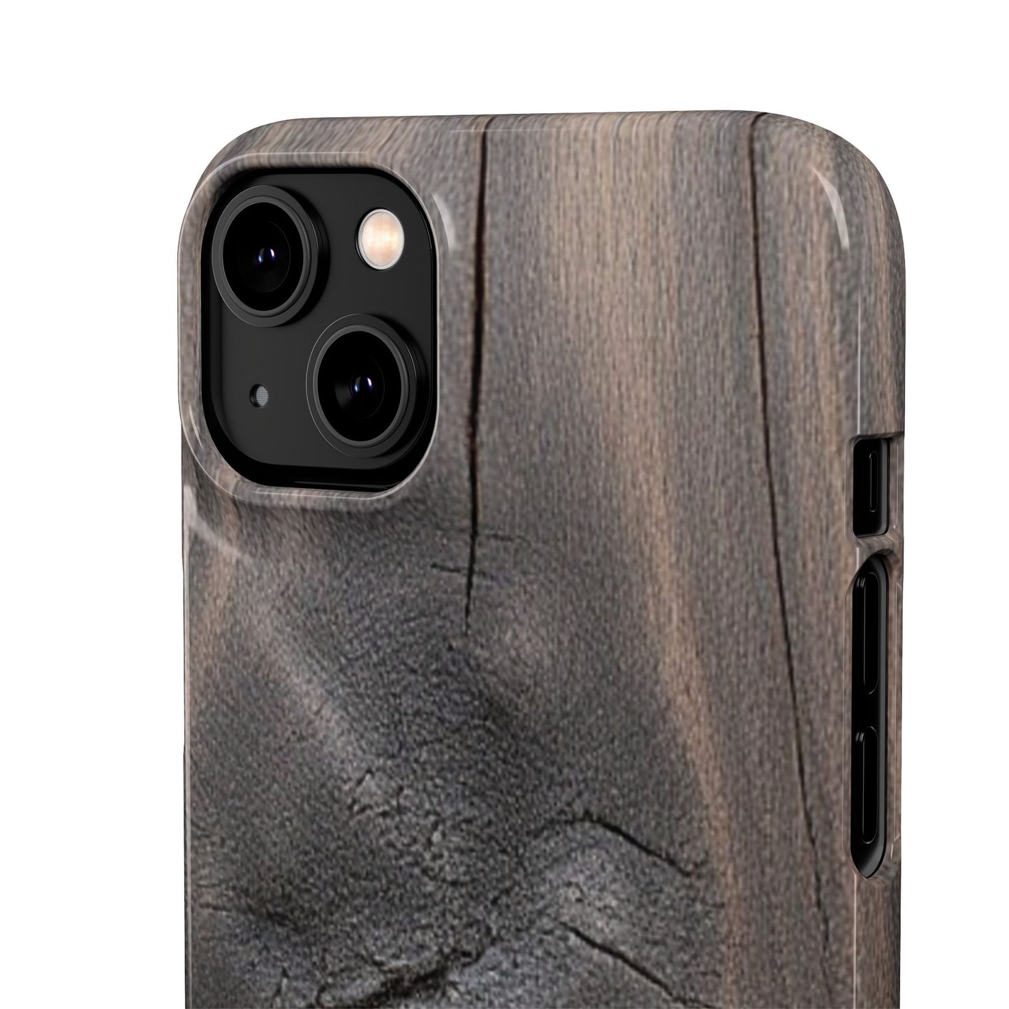 iPhone Snap Case – Dark Wood Grain Design