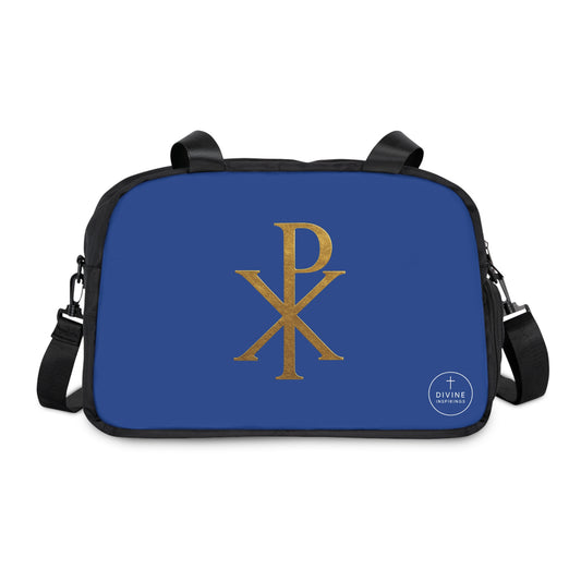 Women's Victory in Christ Fitness Bag in Blue – Chi Rho Symbol