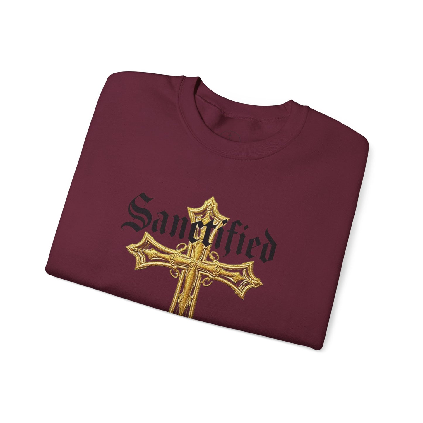 Sanctified Men's Gothic Cross Sweatshirt – Bold Christian Comfort