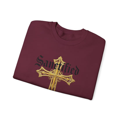 Sanctified Men's Gothic Cross Sweatshirt – Bold Christian Comfort