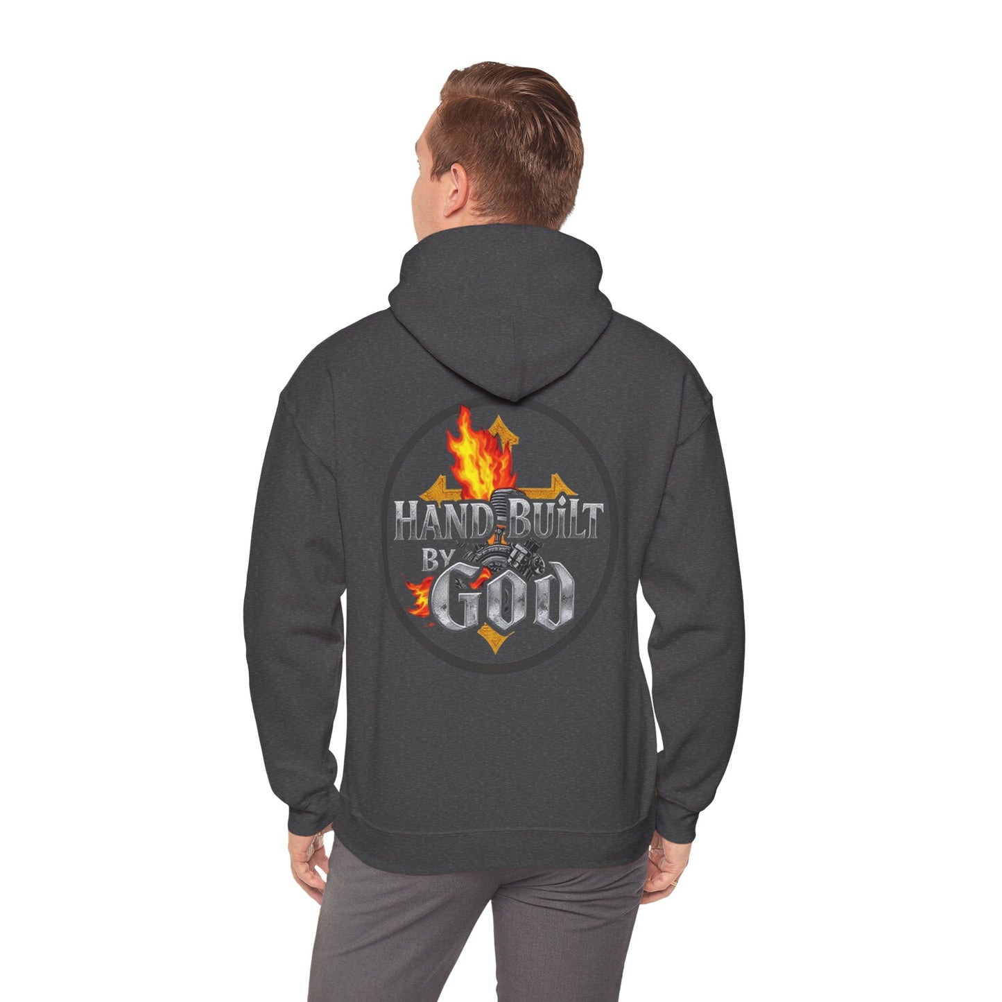 Men’s “Hand Built By God” Christian Hoodie – Bold Faith Identity Pullover