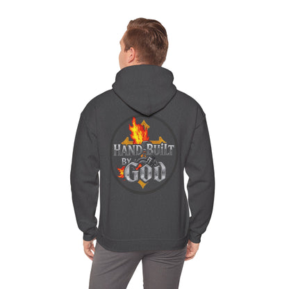 Men’s “Hand Built By God” Christian Hoodie – Bold Faith Identity Pullover
