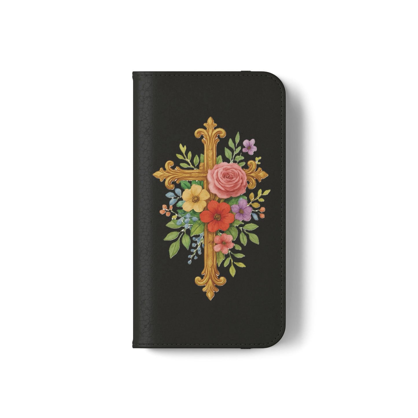 Floral Cross Wallet (black) Case for iPhone – Faith in Bloom