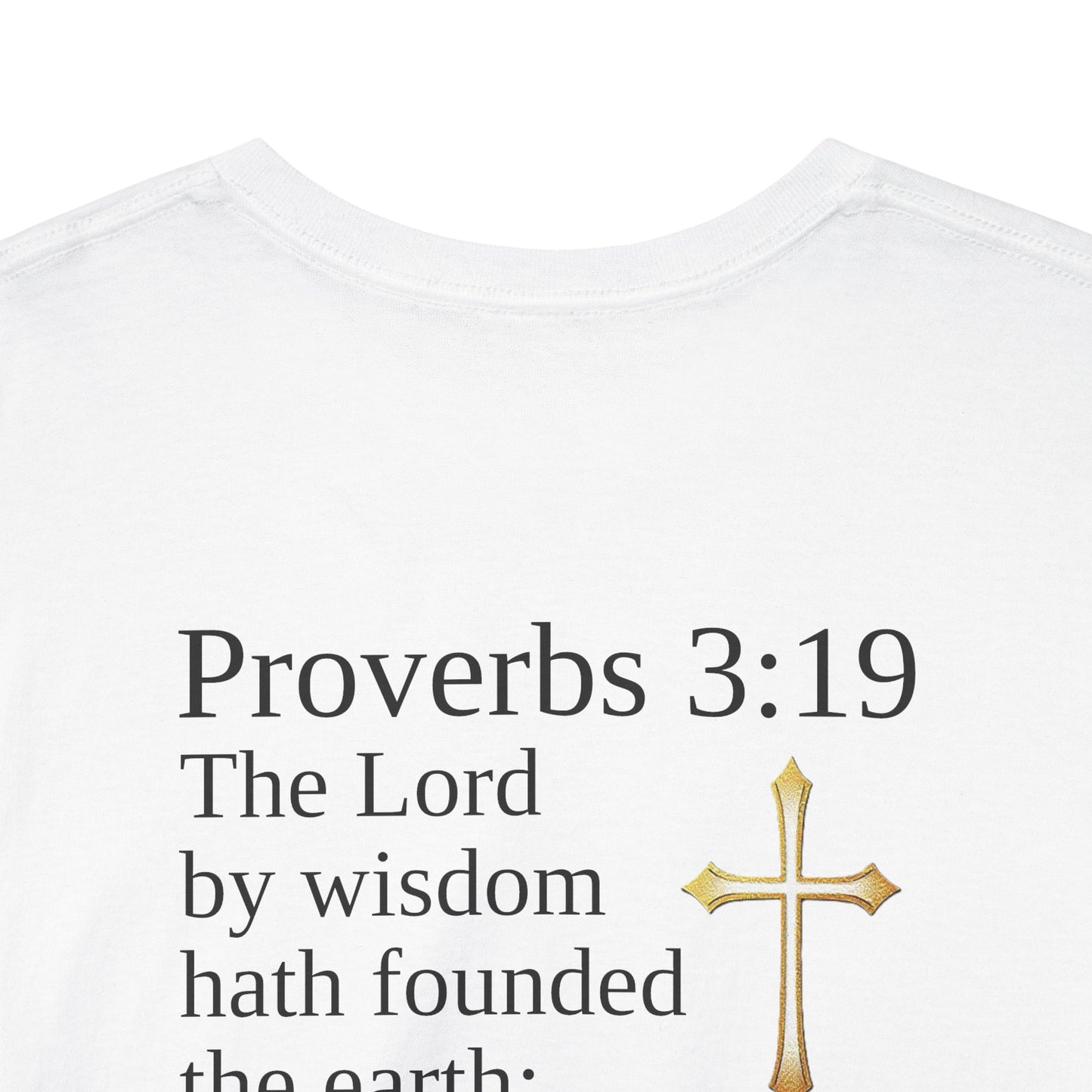 Wisdom in the Atom – Men’s Spiritual T-Shirt (Black Text)