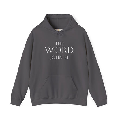 “The Word Eternal” – Women’s Christian Hoodie with White Lettering (John 1:1)