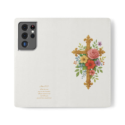 Floral Cross Wallet Case for Samsung– Faith in Bloom