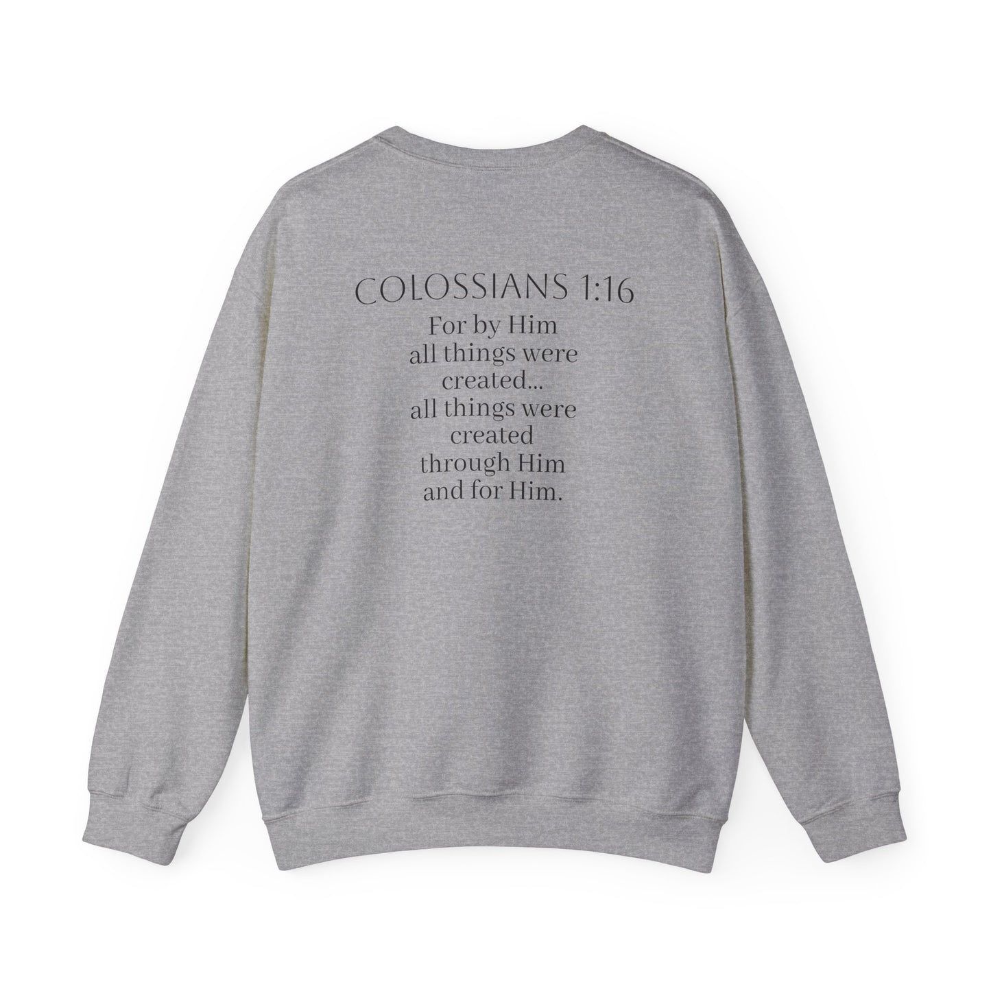 Held Together – Science of Scripture Men’s Sweatshirt (Black Lettering)