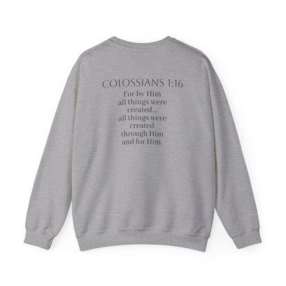 Held Together – Science of Scripture Men’s Sweatshirt (Black Lettering)