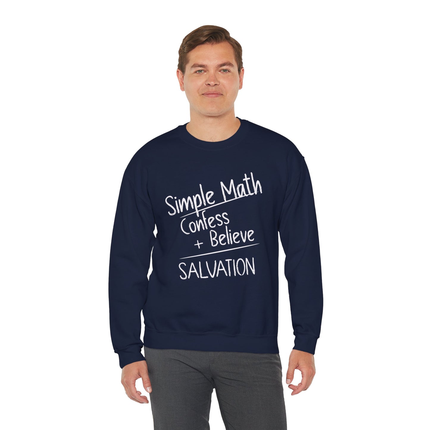 Simple Math Men’s Sweatshirt – Faith Pullover (White Chalk)
