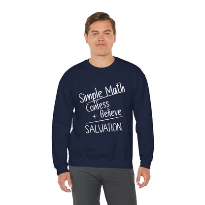 Simple Math Men’s Sweatshirt – Faith Pullover (White Chalk)