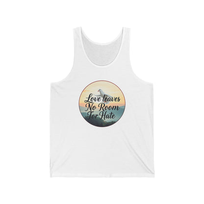 Women’s Christian Tank Top – Love Leaves No Room For Hate Dove Design – Faith & Peace Wear