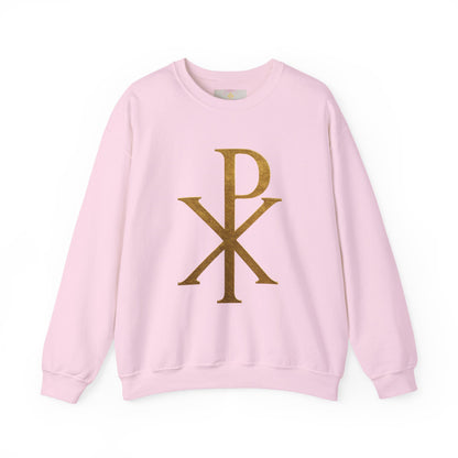 Divine Comfort – Women’s Gold Chi Rho Christian Sweatshirt
