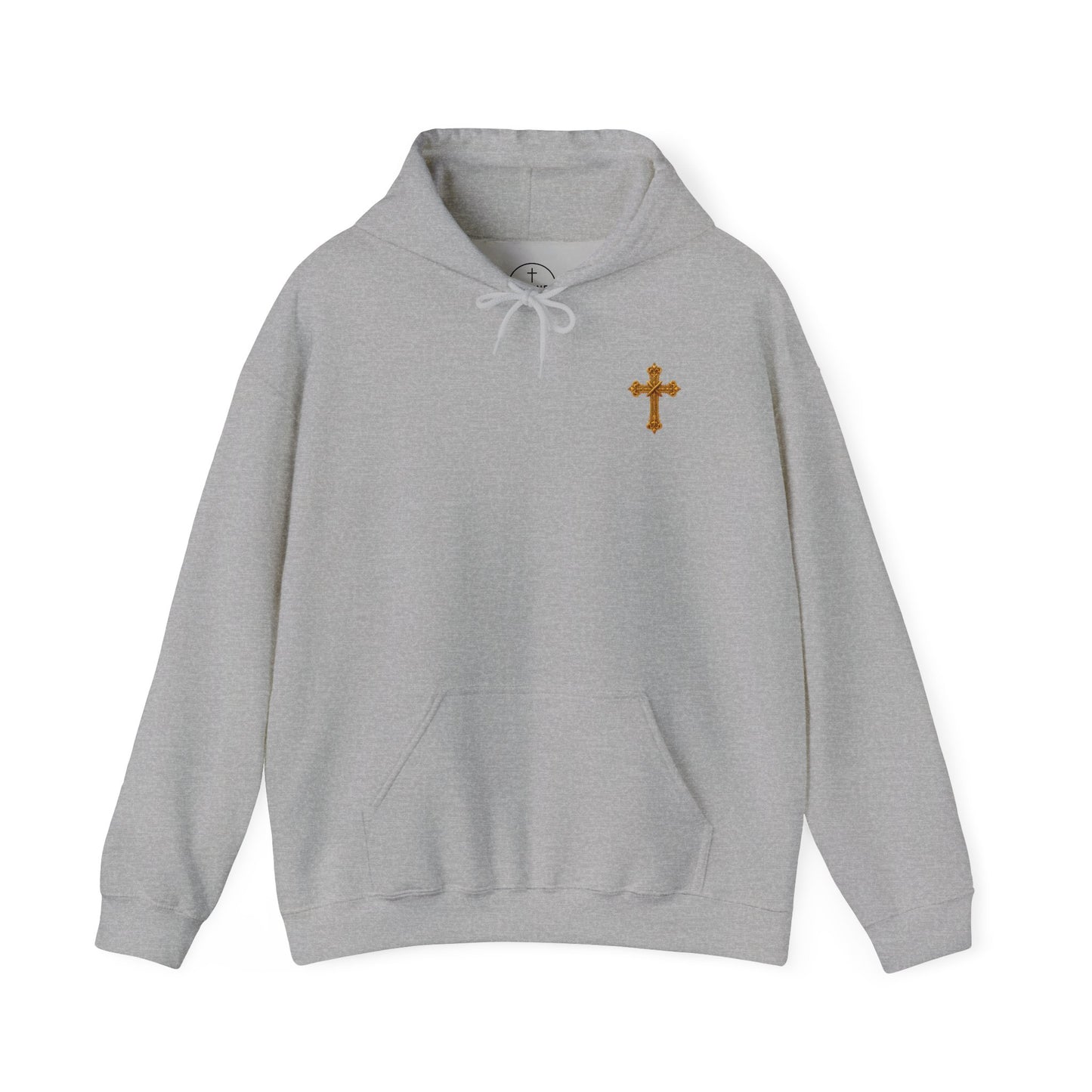 In God We Trust (Gold) - Men's Christian Hoodie with Golden Cross
