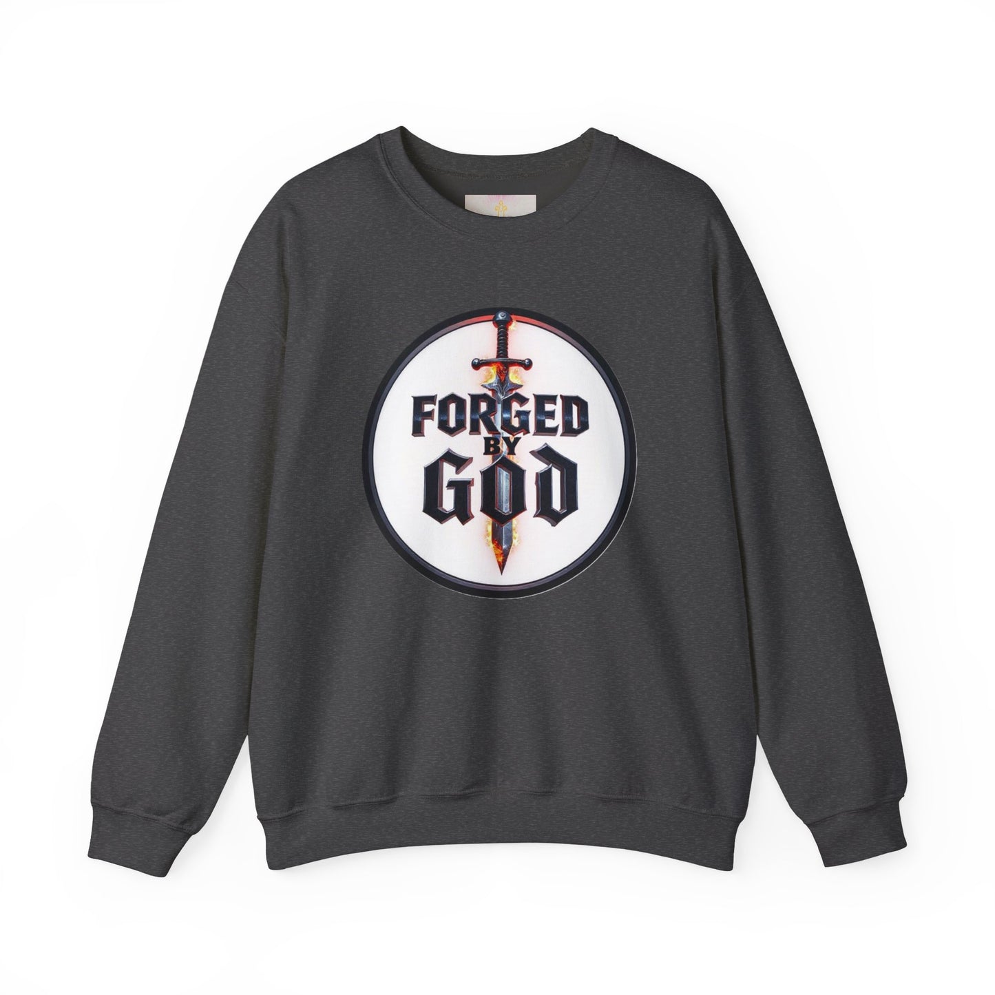 Forged by God Men’s Christian Sweatshirt – Bold Faith Apparel