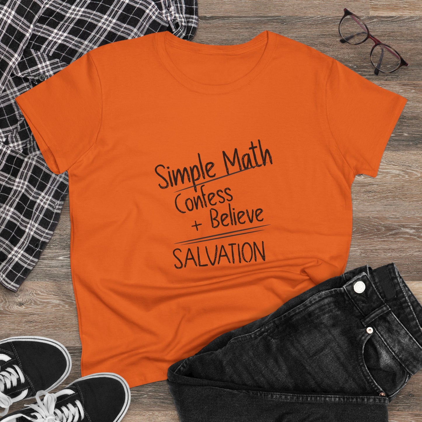 Simple Math Women’s T-Shirt – Bold Faith (Black Chalk)