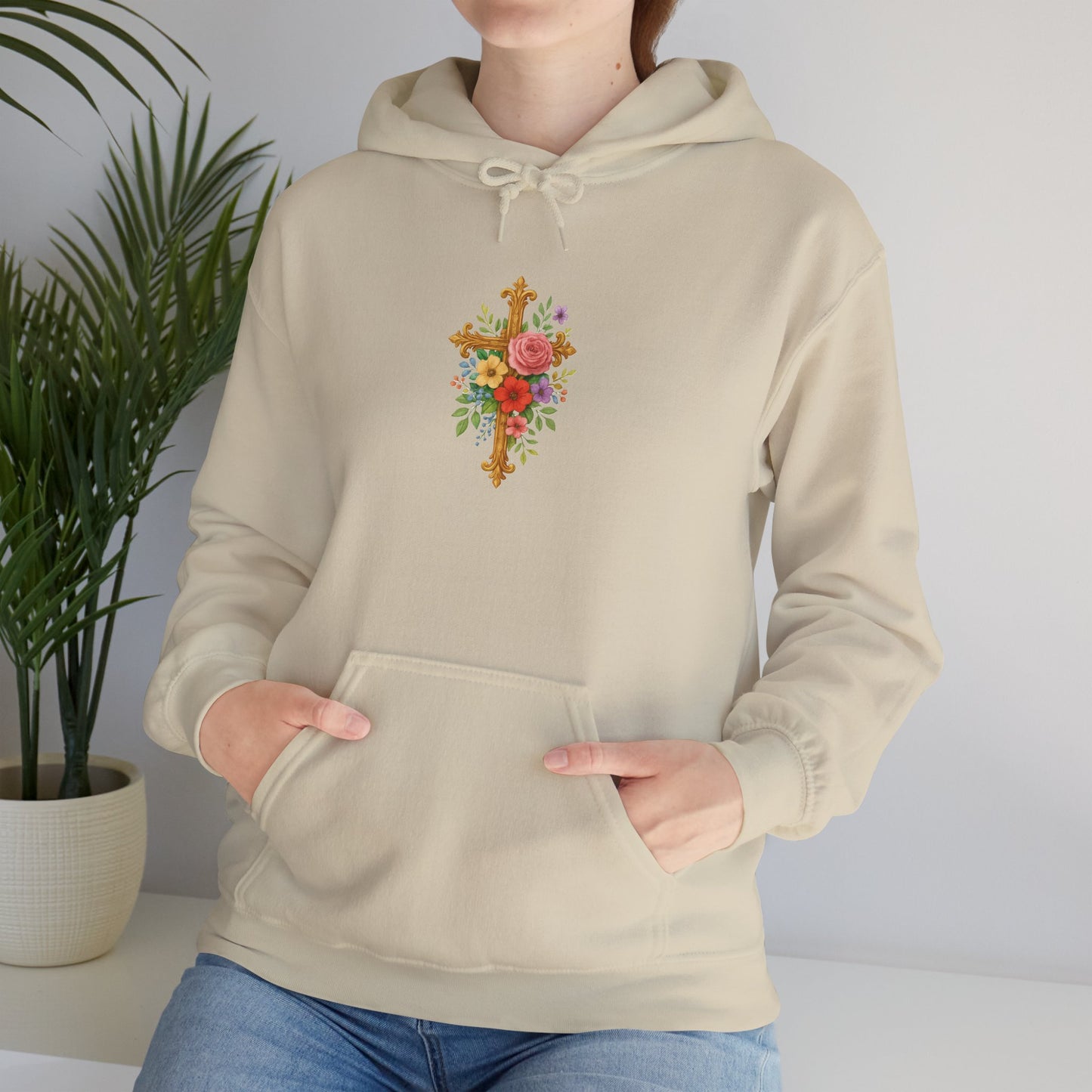 Floral Cross Women’s Christian Hoodie
