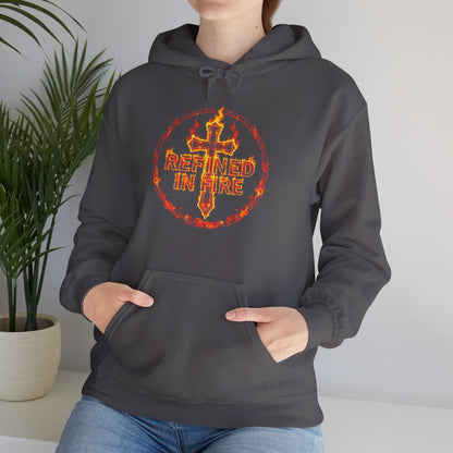 Women’s “Refined in Fire” Christian Hoodie – Flame Design Faith Pullover