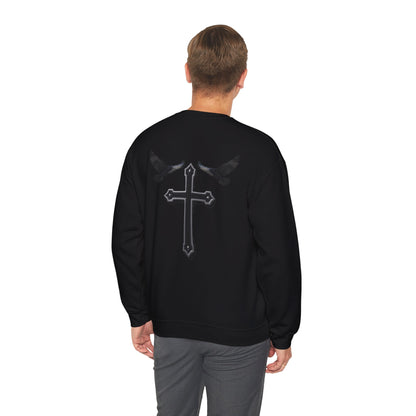 God’s Grace: Cross & Ravens Men's Sweatshirt