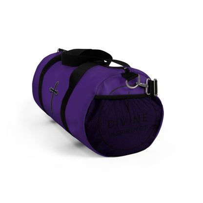 Divine Strength Duffle Bag in Purple – Carry the Cross with Purpose