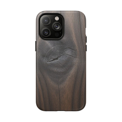Faith Rooted in Strength – Dark Wood Grain iPhone Magnetic Tough Case
