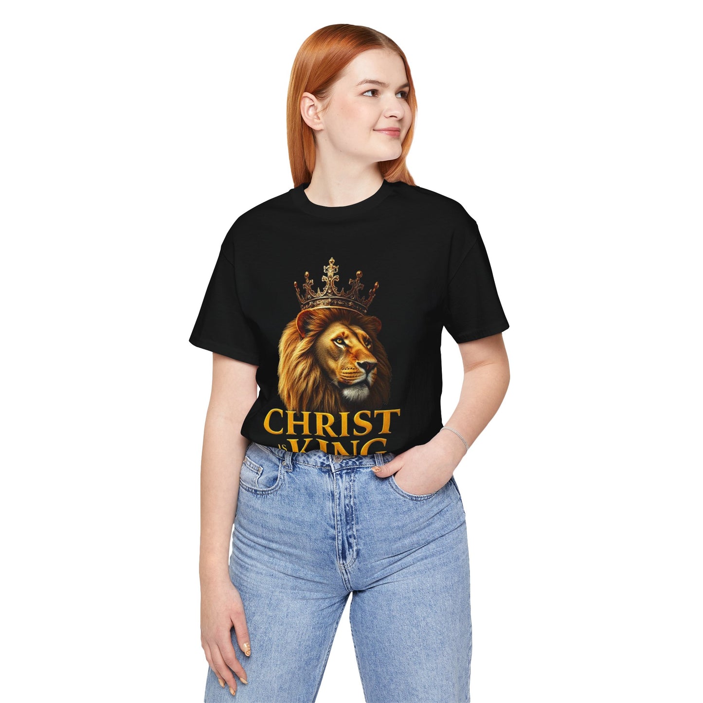Christ is King Crowned Lion Tee – Inspirational Christian Shirt