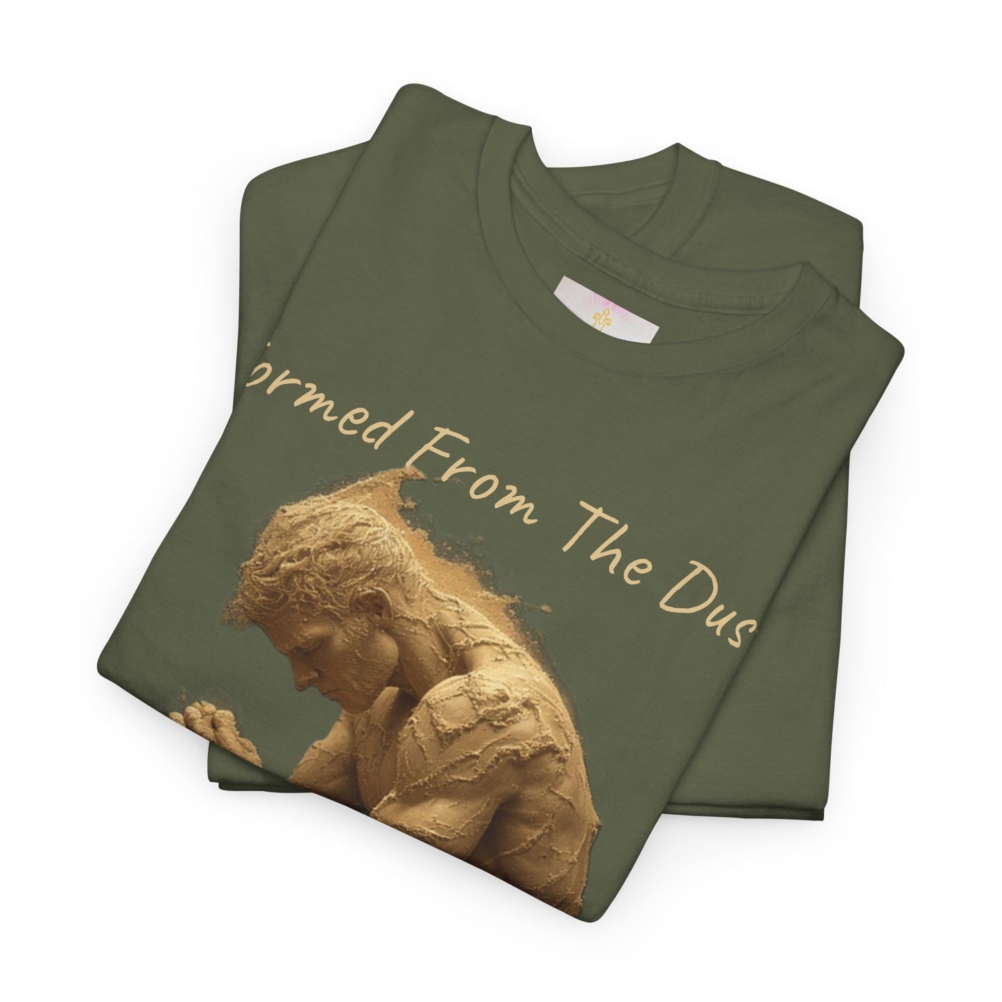 Formed from the Dust | Men’s Christian T-Shirt with Genesis 2:7 (Light Lettering)