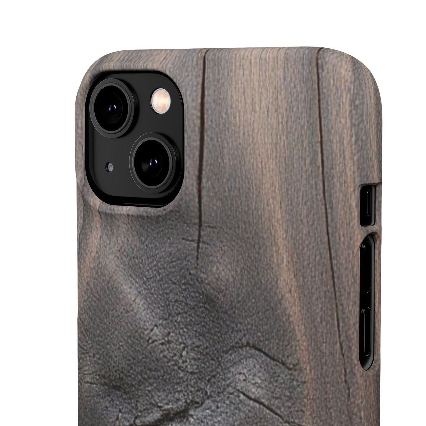 iPhone Snap Case – Dark Wood Grain Design