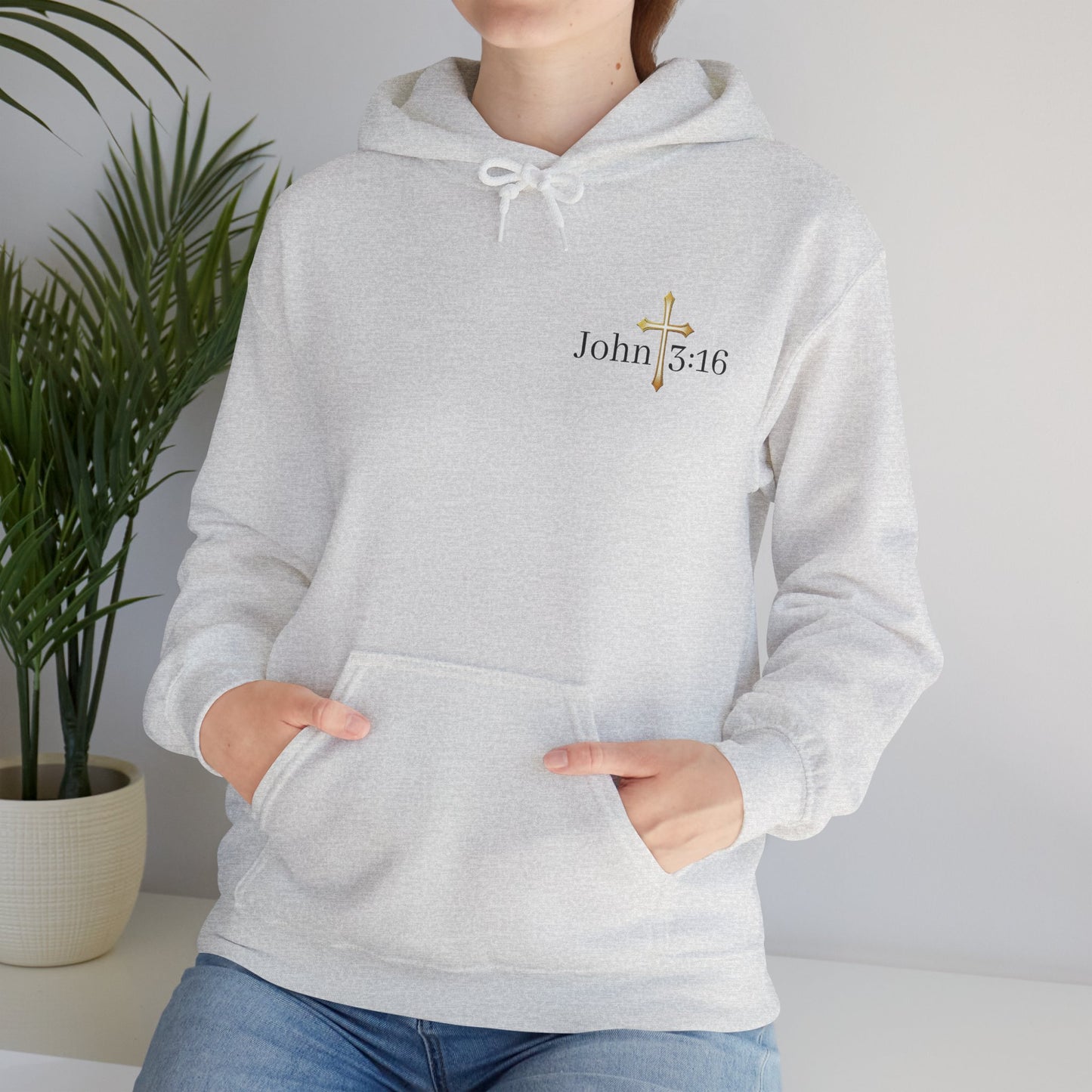 Saved Women’s Hoodie – Christian Faith Hoodie with Cross & John 3:16