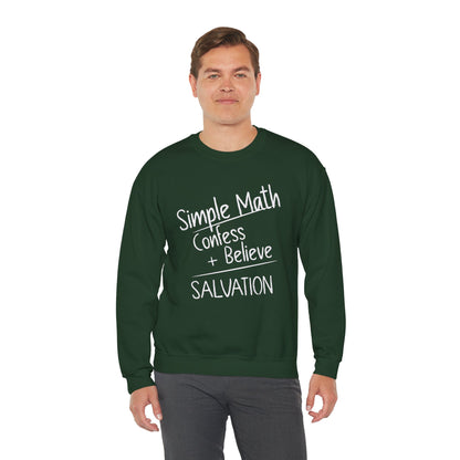 Simple Math Men’s Sweatshirt – Faith Pullover (White Chalk)
