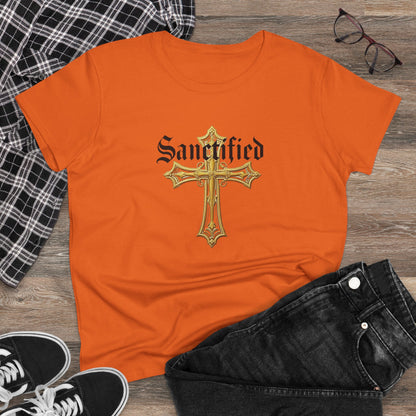 Sanctified Women's Gothic Cross T-Shirt – Faith in Bold Style
