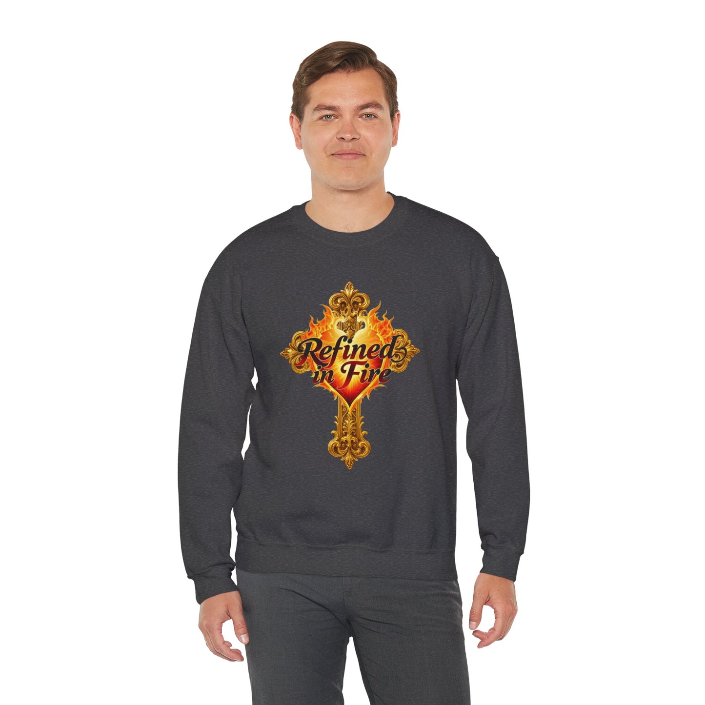 Refined in Fire - Men's Ornate Christian Sweatshirt