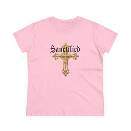 Sanctified Women's Gothic Cross T-Shirt – Faith in Bold Style