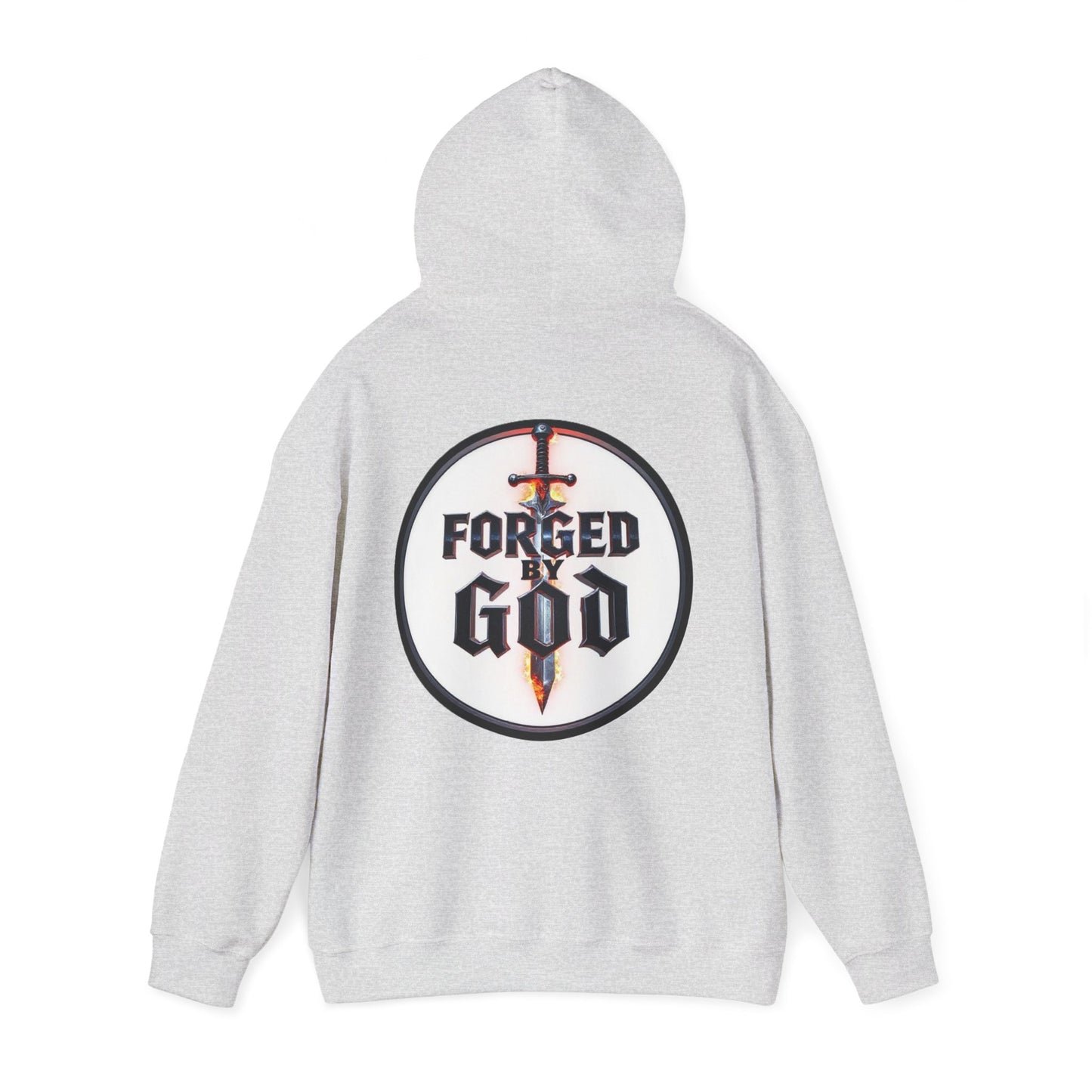 Forged by God Men’s Christian Hoodie – Strength & Faith Sweatshirt
