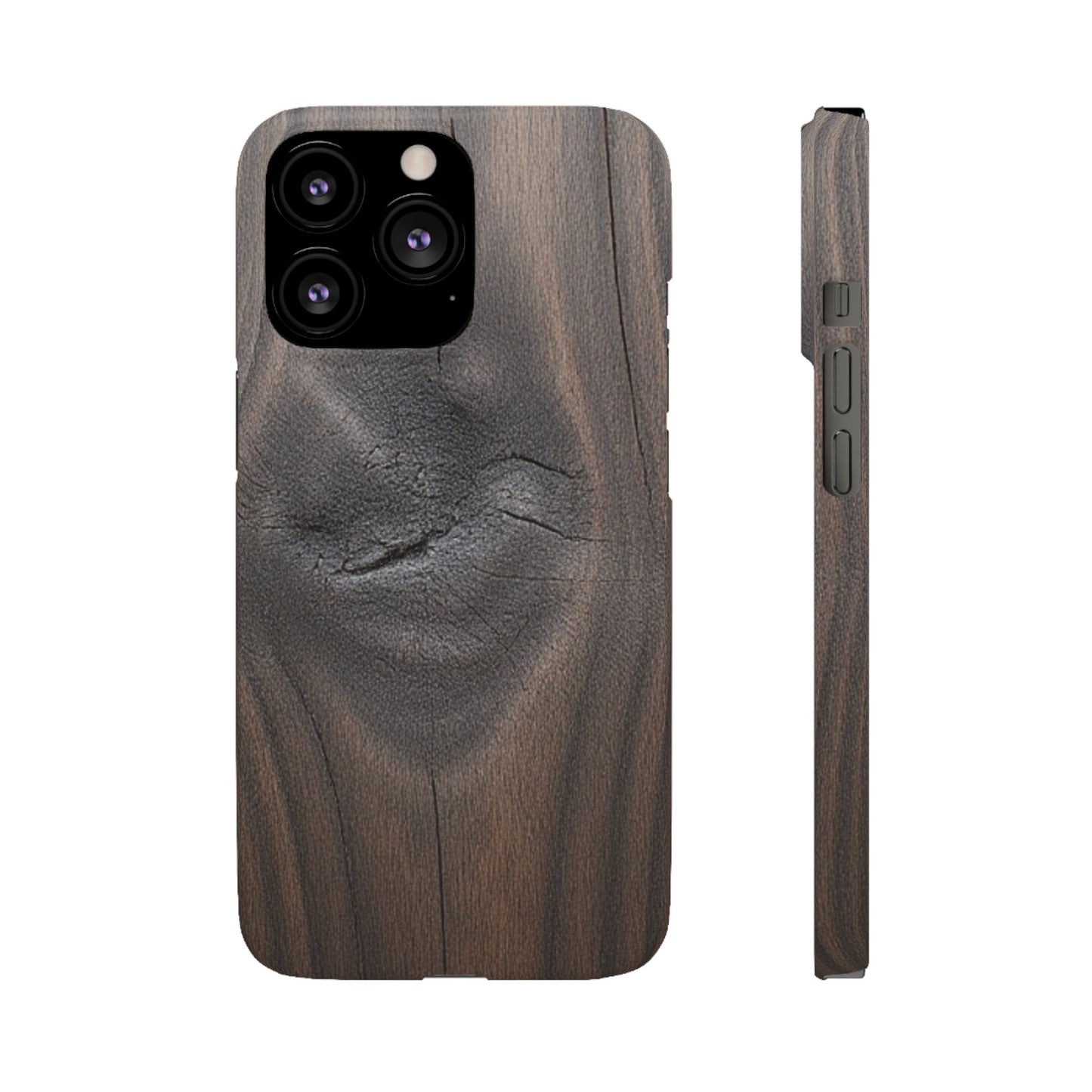 iPhone Snap Case – Dark Wood Grain Design