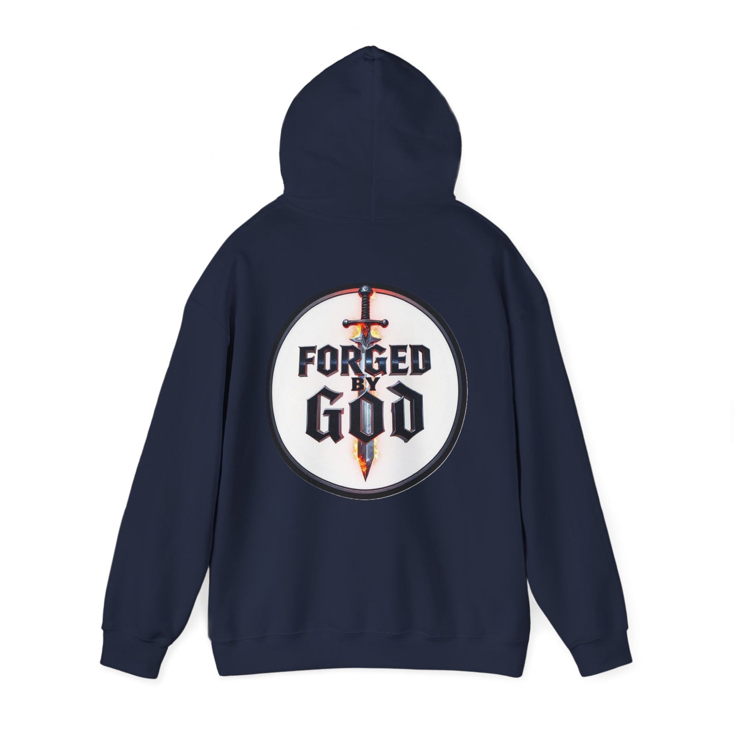 Forged by God Men’s Christian Hoodie – Strength & Faith Sweatshirt