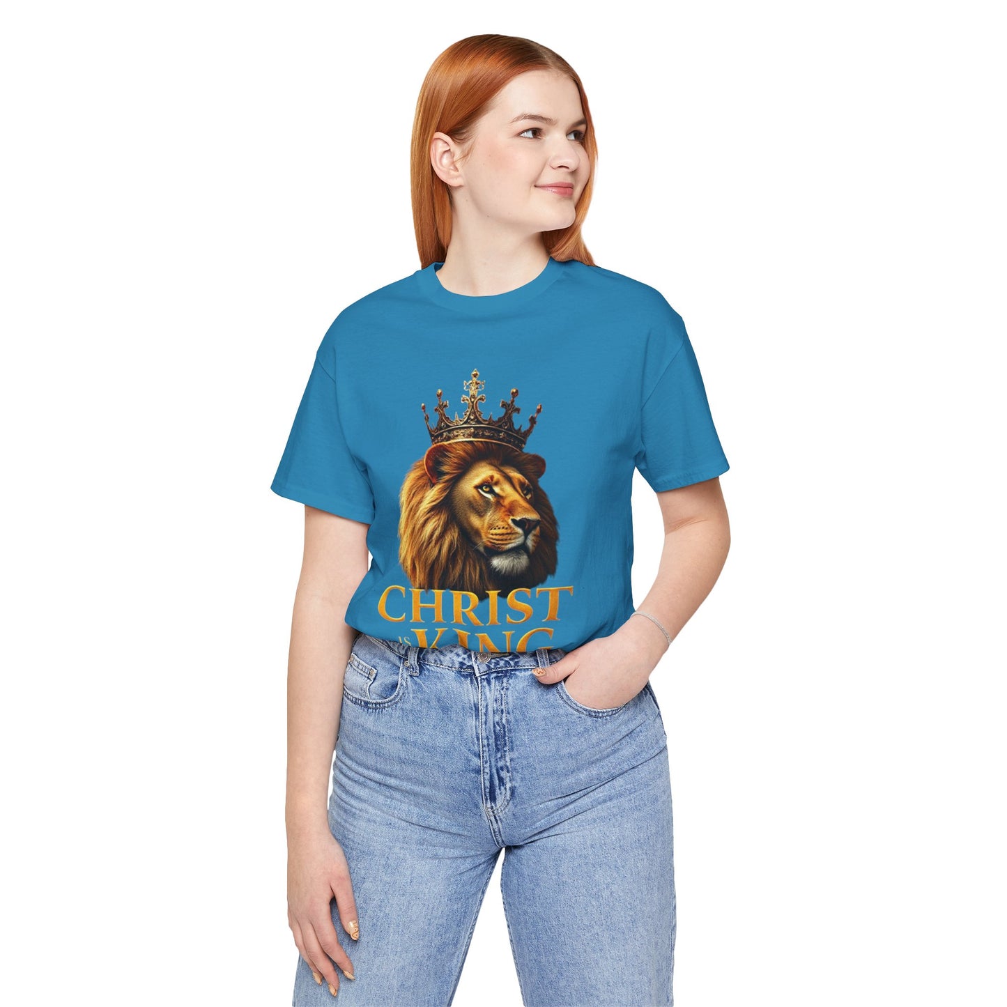 Christ is King Crowned Lion Tee – Inspirational Christian Shirt