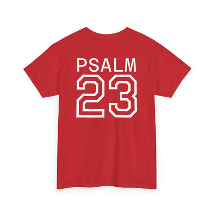 Psalm 23 Men’s T-Shirt – Inspired Sports-Style Shirt (White Numbering)