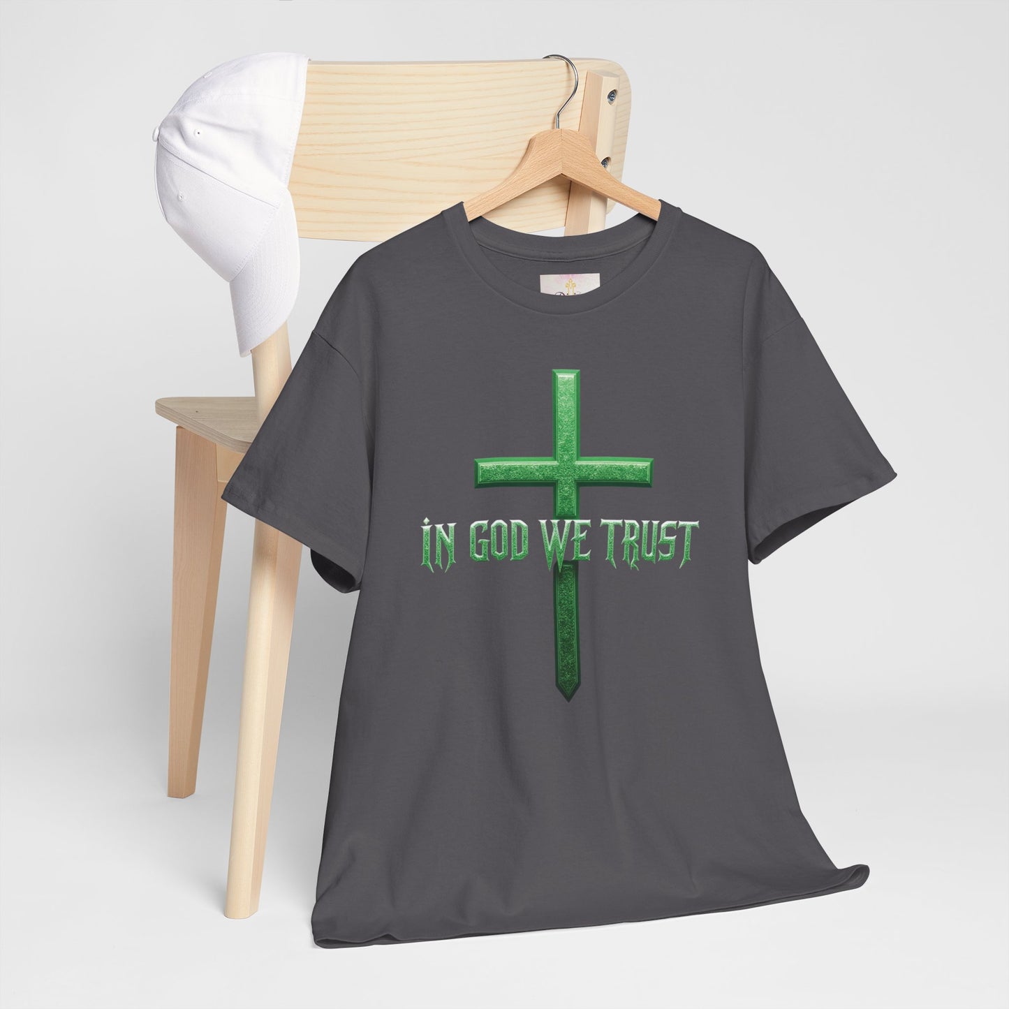 Bold Faith – Men’s Christian “In God We Trust” Cross Tee