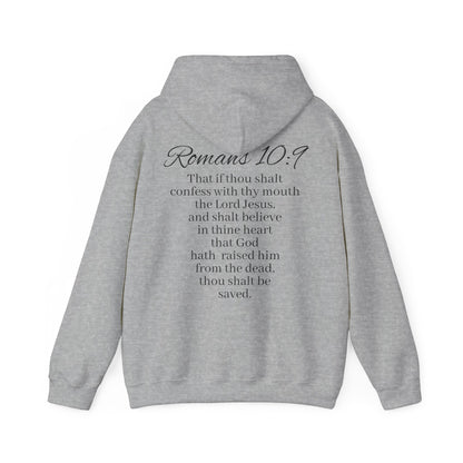 Women’s Believe Christian Hoodie – Praying Hands & Romans 10:9