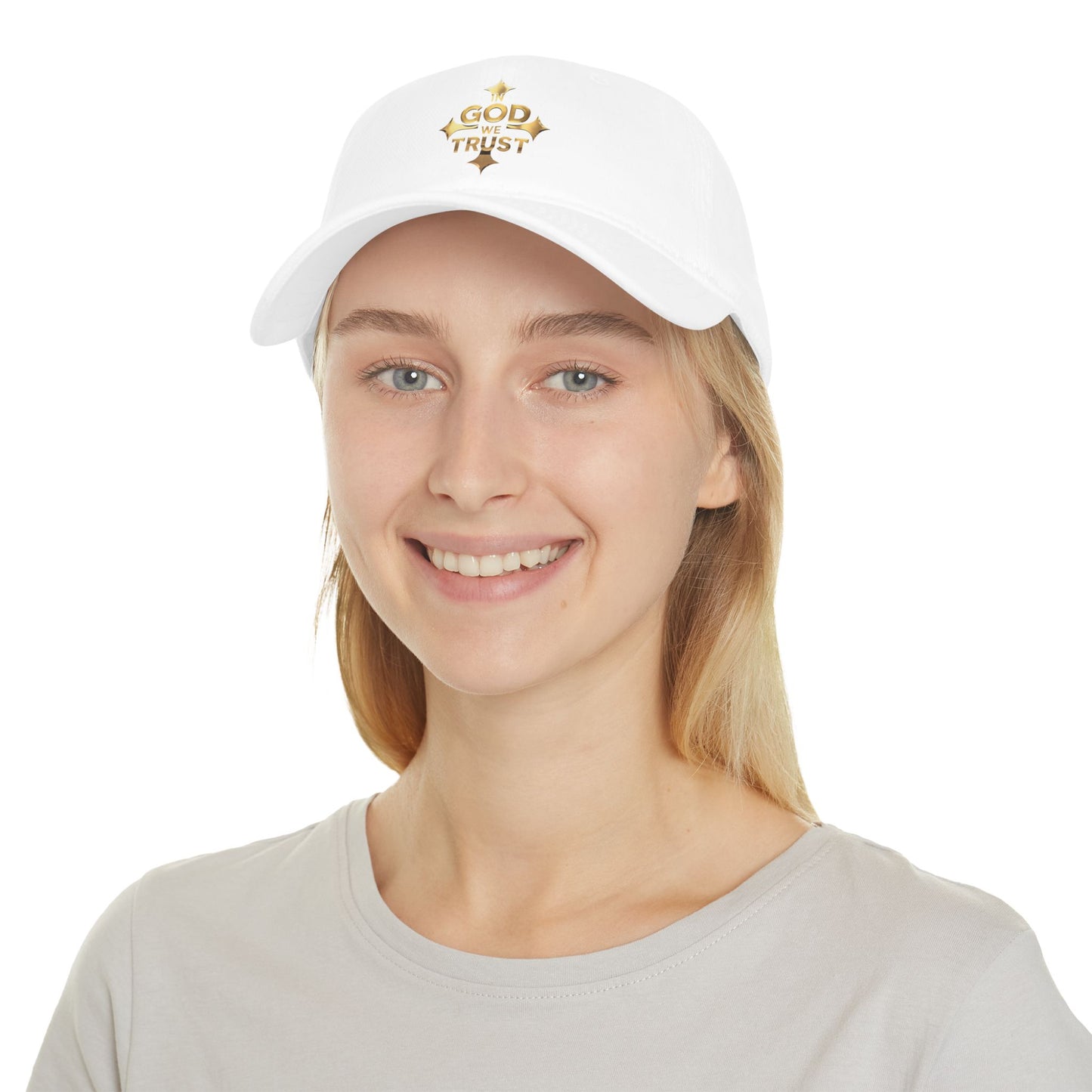Golden Faith – Low Profile “In God We Trust” Christian Baseball Cap