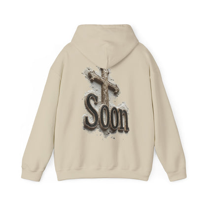 Christian Women’s Hoodie – Soon Cross Hoodie with Revelation 22:12 (Dark Lettering)