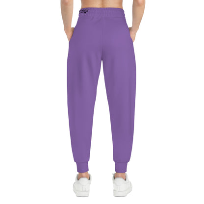 Golden Grace Women's Jogging Pants in Purple with Gold Cross Design