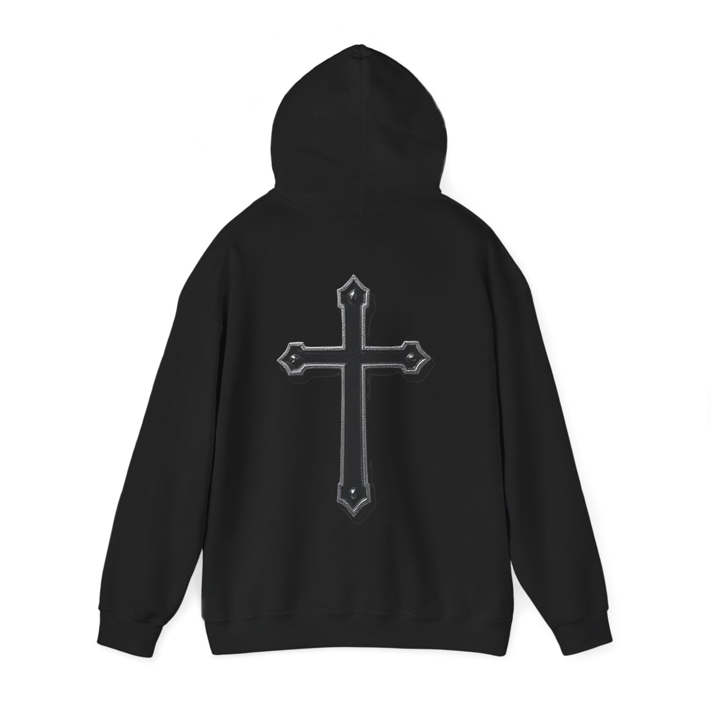 Warrior’s Black Cross Women’s Hoodie – Front & Back Christian Apparel | Ephesians 6:11