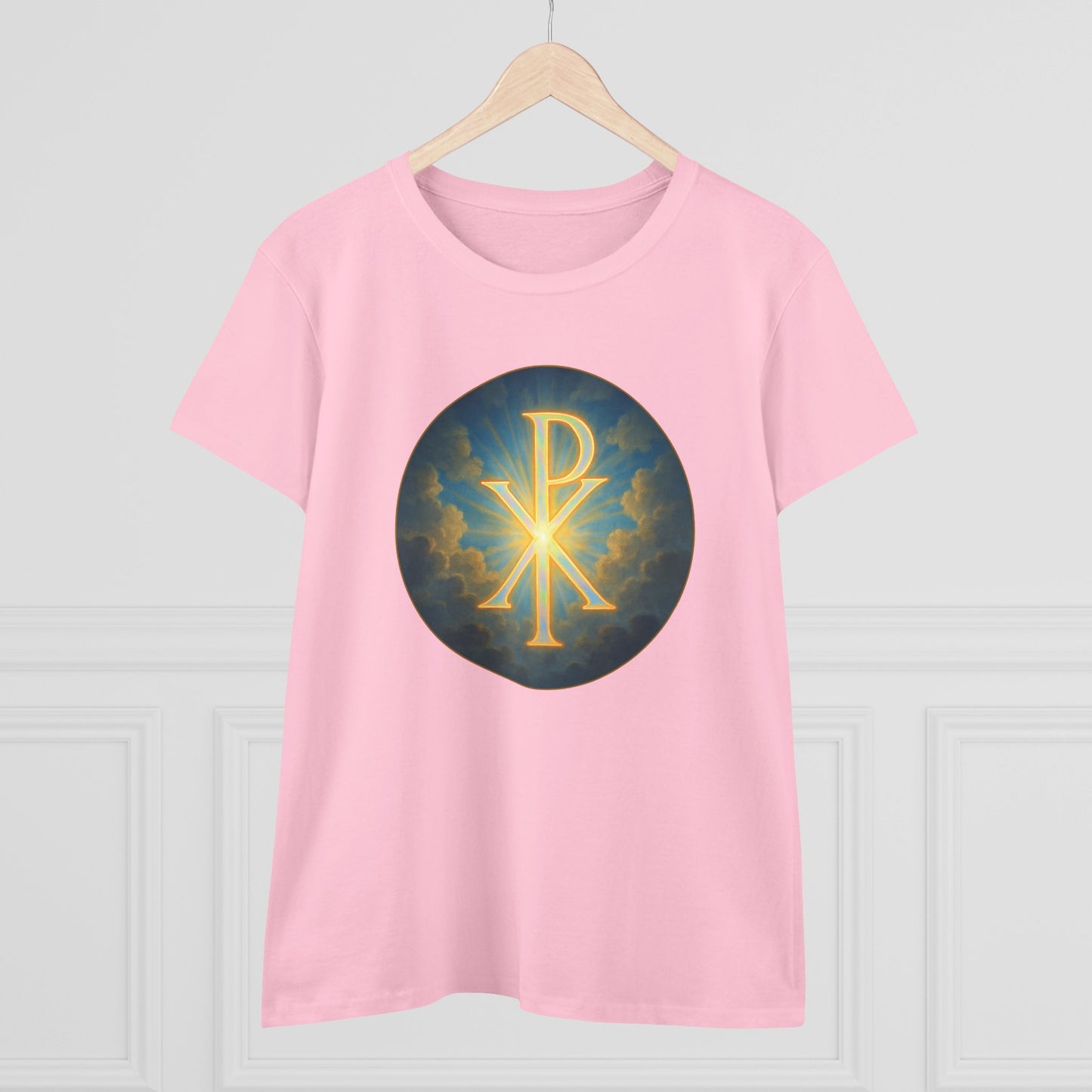 Marked by Majesty – Women’s Tee with Bold Chi Rho Emblem