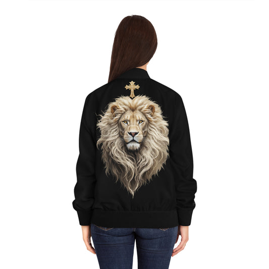 Christ is King (Lion of Judah) - Women's Christian Bomber Jacket