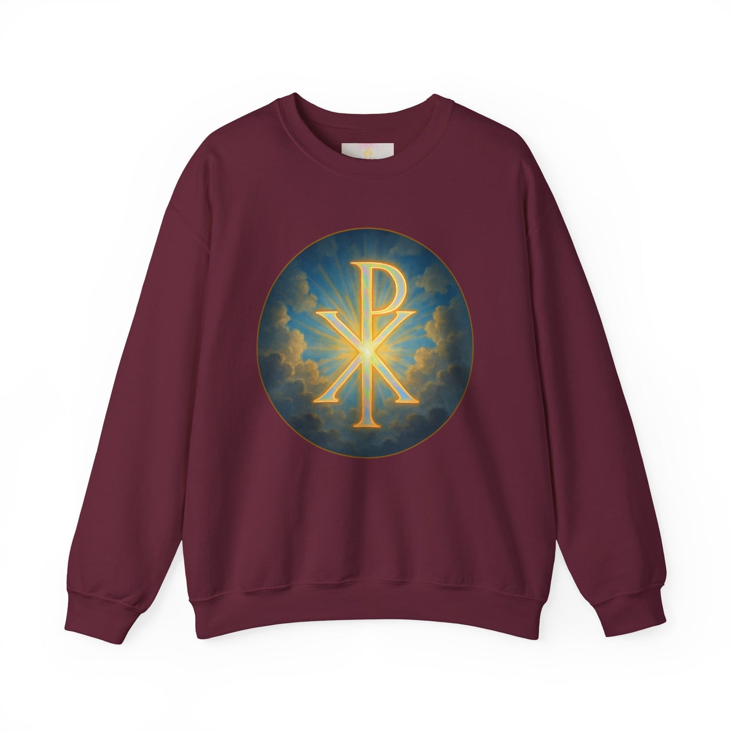 Men’s Christian Sweatshirt with Chi Rho – Classic Symbol of Faith Pullover