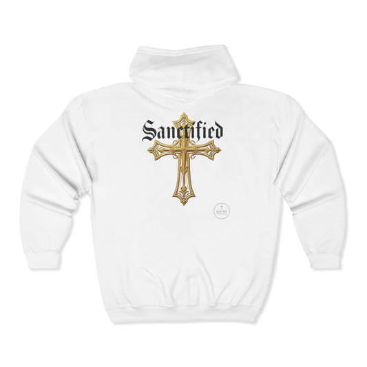 Sanctified Women's Gothic Cross Zip-Up Hoodie – Faith & Comfort