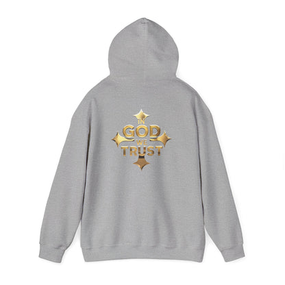 In God We Trust (Gold) - Men's Christian Hoodie with Golden Cross