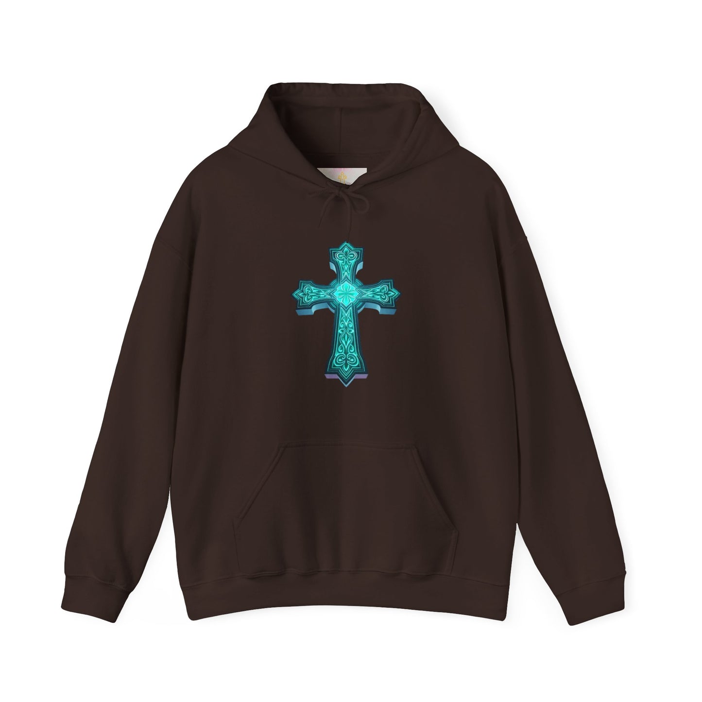 Women’s Heavenly Glow Hoodie – Luminous Cross Christian Design
